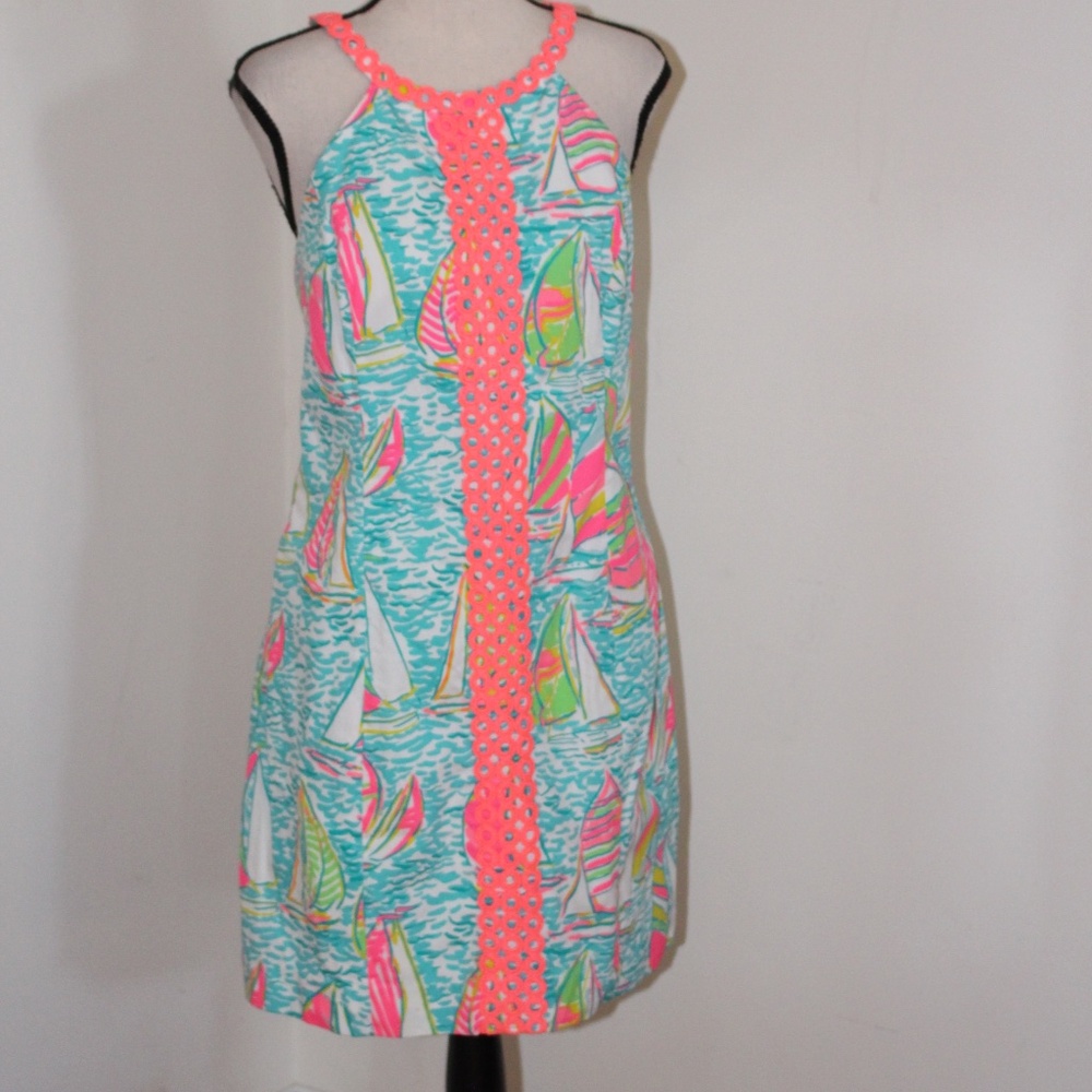 Lilly Pulitzer, Sasha Shift dress Pop Up UGotta Regatta Sailboat - Picture 2 of 12